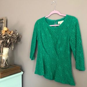 Anthropologie Moulinette Soeurs Lace Peplum Blouse
